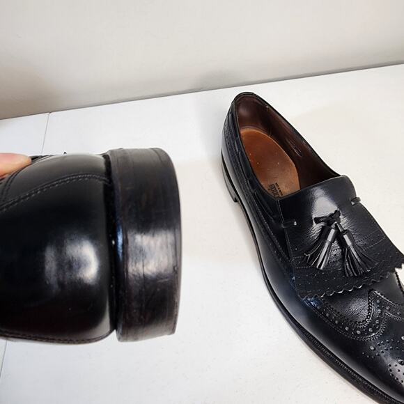 Allen Edmonds Arlington Black Leather Kiltie Tassel Loafers Size 13 AA - Picture 11 of 13